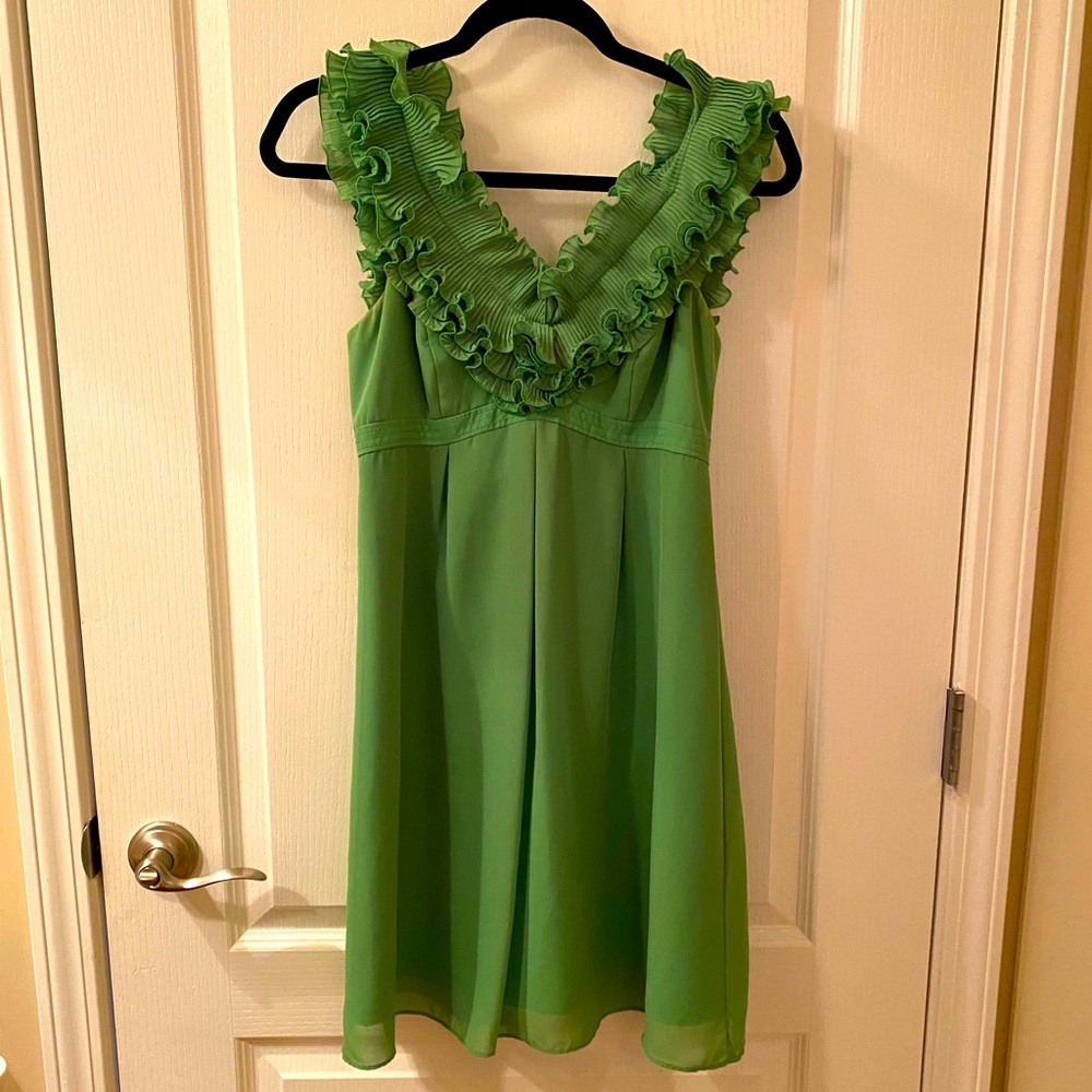 Lilly Pulitzer Kelly Green Ruffle Dress Size 2